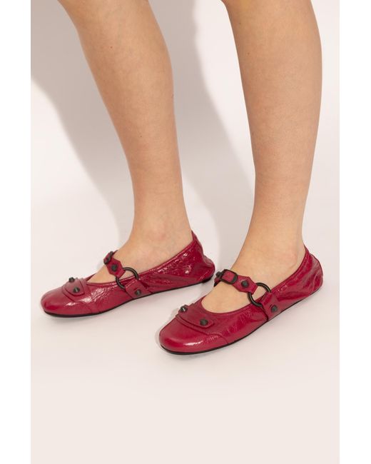 Balenciaga Red Ballet Flats "City"