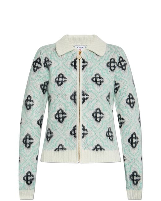 Casablanca Blue Patterned Cardigan