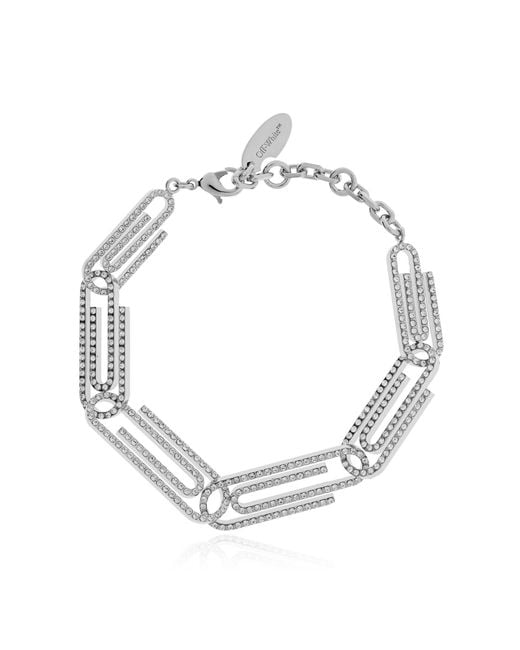 Off-White c/o Virgil Abloh Metallic Brass Bracelet With Shimmering Crystals