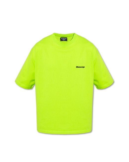 Balenciaga Green T-shirt With Logo for men
