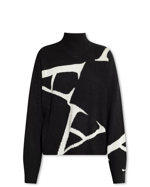 AllSaints Black ‘A Star’ Sweater With Roll Neck