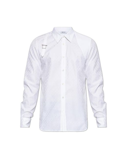 McQueen White Shirt With Monogram for men