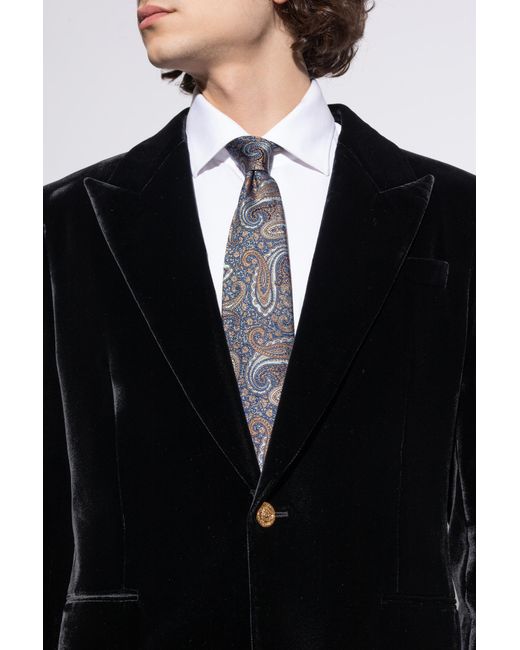 Etro Black Silk Tie for men