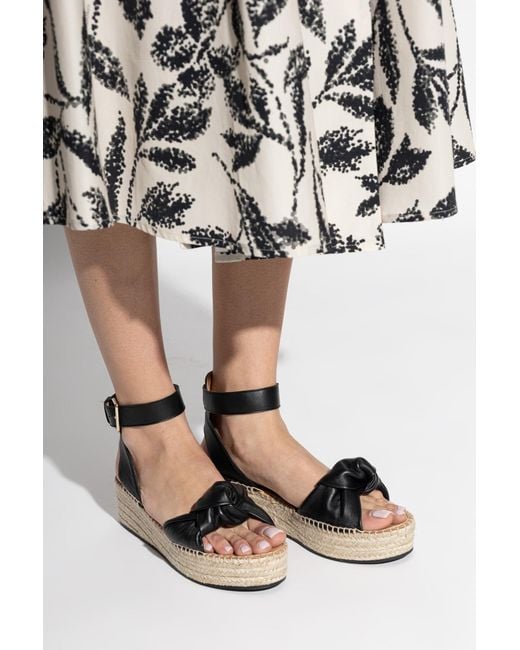 Odissi Black Leather Platform Sandals