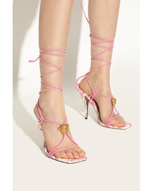 Versace Pink Heeled Sandals