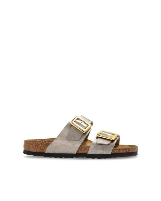 Birkenstock White Sandals Sydney Cushion Buckle