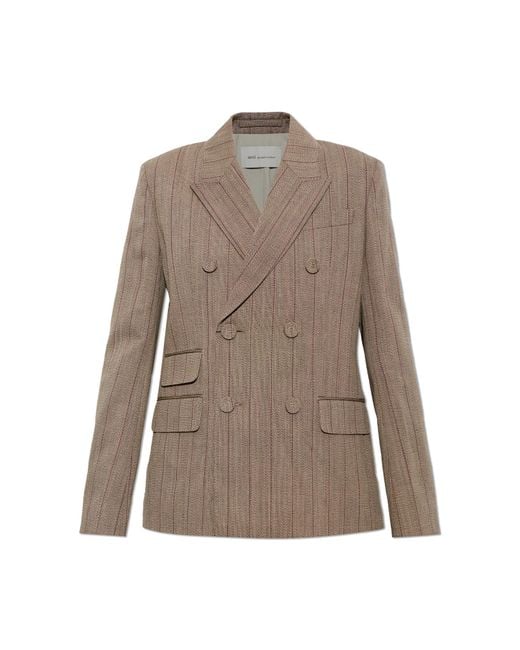 AMI Natural Wool Blazer With Double Vent