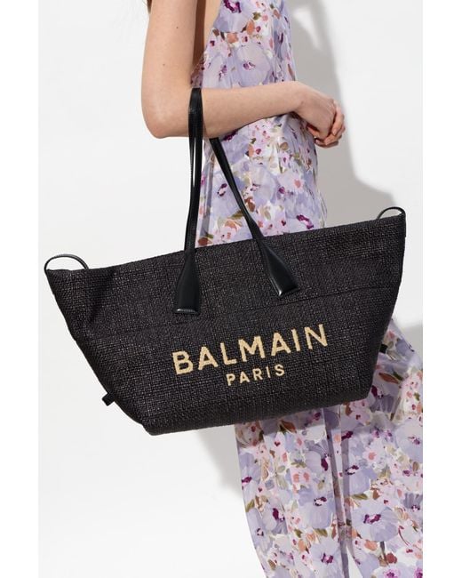 Balmain Black 'Track' Shopper Bag