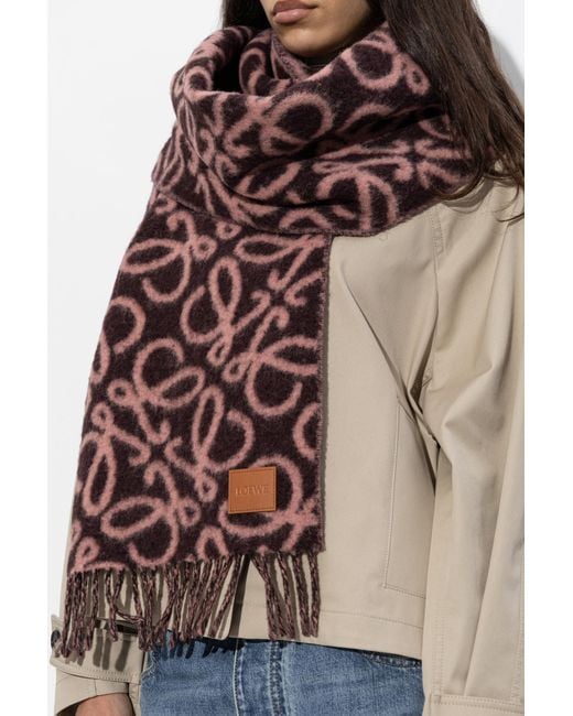Loewe Pink Scarf With Logo