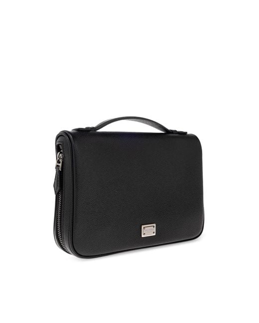 Dolce & Gabbana Black Leather Handbag, for men
