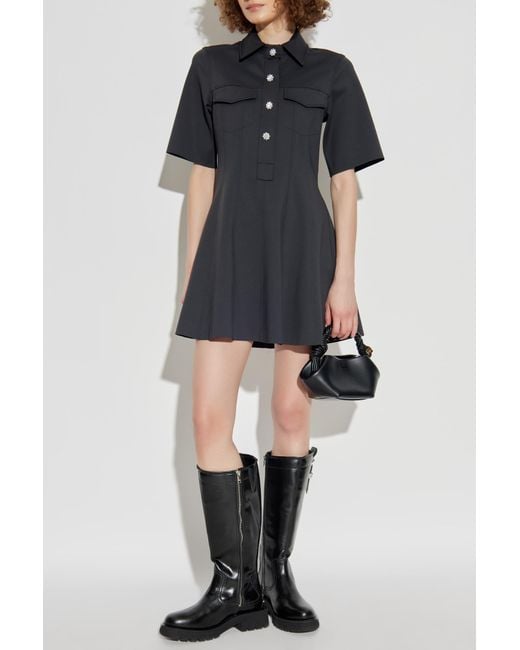 Ganni Black Dress With Pockets
