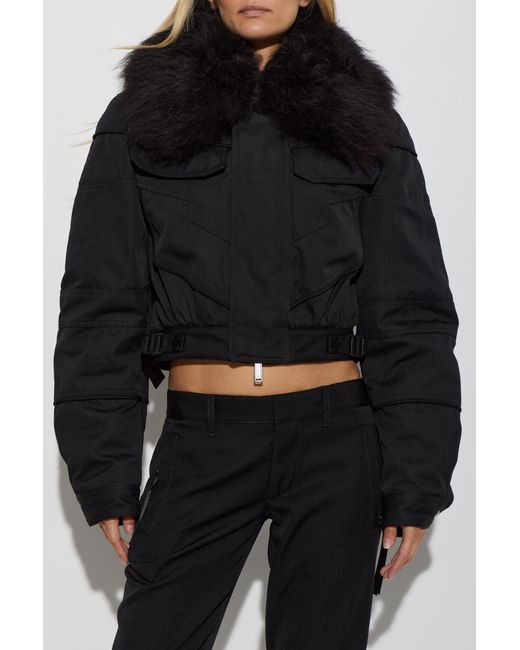 DSquared² Black Jacket With A Fur Collar
