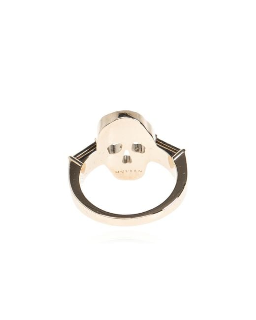 McQueen Black Ring With Shimmering Crystals