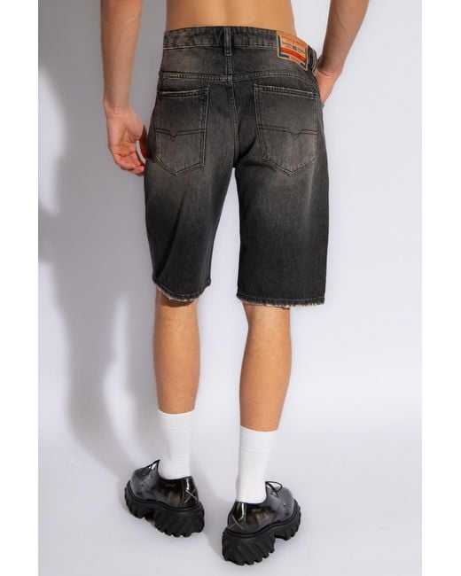 DIESEL Gray 'slim-short' Denim Shorts, for men