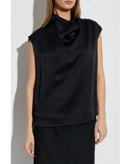 Totême  Black Top With Stand-up Collar,