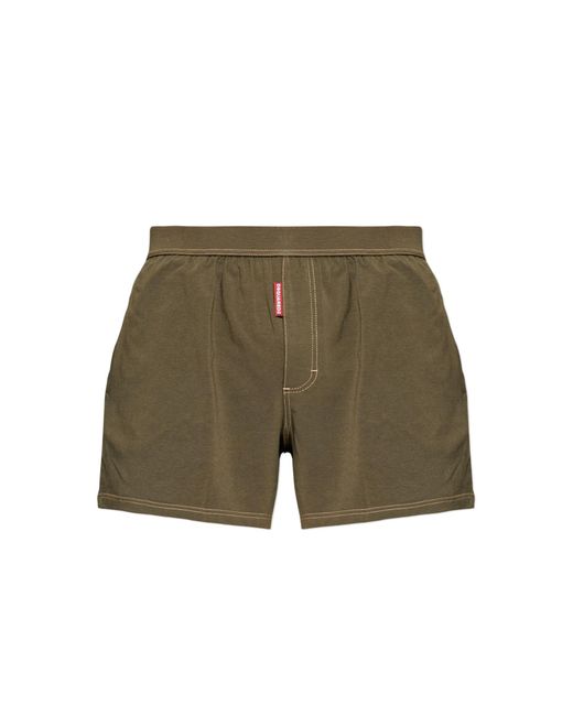 DSquared² Green Cotton Boxers With Logo for men
