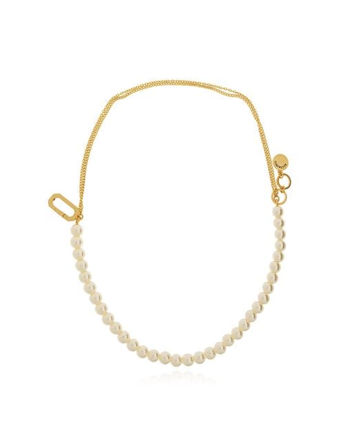 AllSaints White Bracelet With Glass Pearls