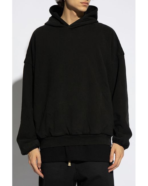 Fear Of God Black Hooded Sweatshirt, for men