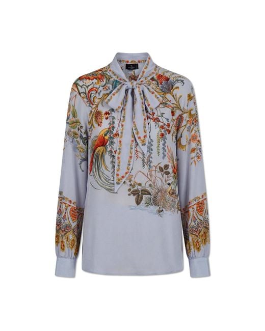 Etro Blue Silk Top