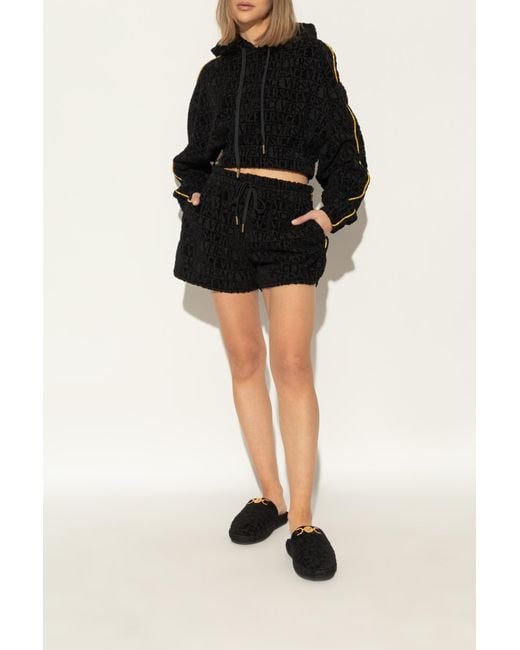 Versace Black Slippers With Logo