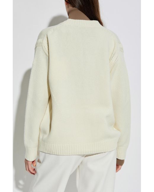 Moncler White Wool Cardigan With Pockets,