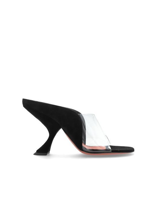 AMINA MUADDI Black Heeled Mules "Mackenzie"