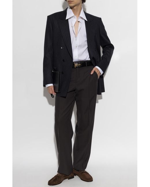 Tom Ford Black Double-Breasted Blazer With Closed Lapels for men