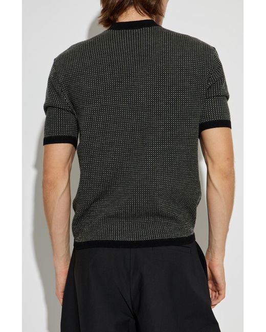 Emporio Armani Black Wool Sweater for men