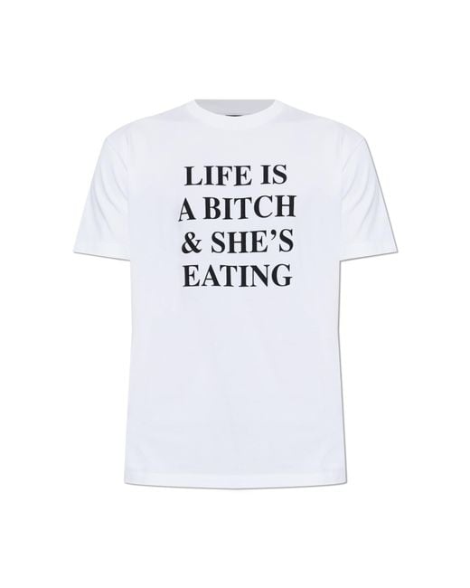 DSquared² White T-Shirt With Print for men