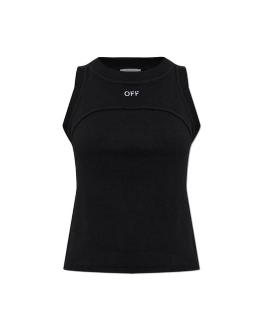 Off-White c/o Virgil Abloh Black Top With Embroidered Logo
