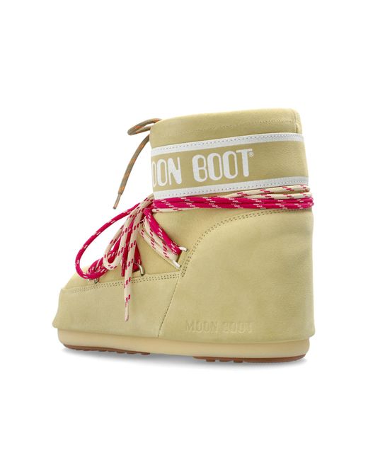 Moon Boot Pink 'Icon Low Suede' Snow Boots