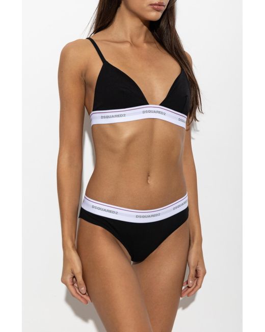 DSquared² Black Bra With Logo