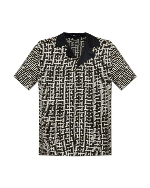 Balmain Black Short-Sleeve Shirt for men