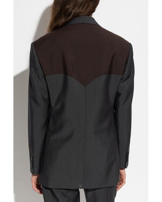 Versace Black Wool Blazer With Single Vent