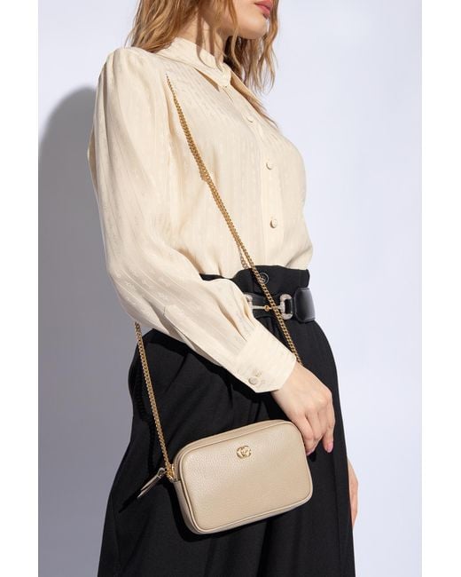 Gucci Natural 'GG Marmont Mini' Shoulder Bag,