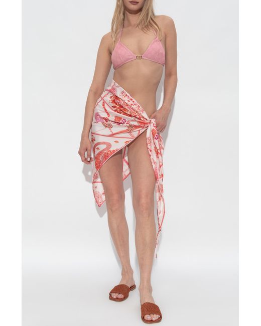 Ferragamo Red Silk Pareo
