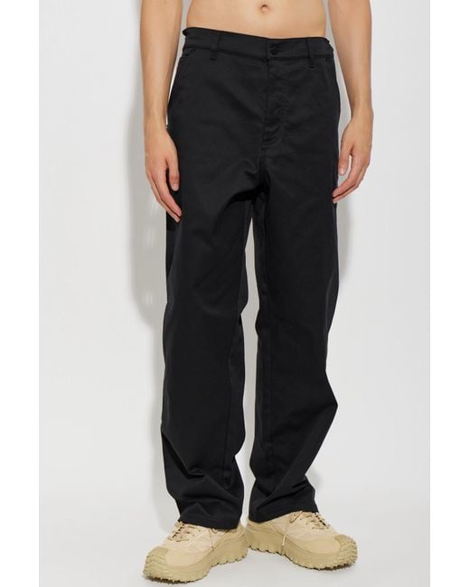 Moncler Black Trousers With Logo Patch for men