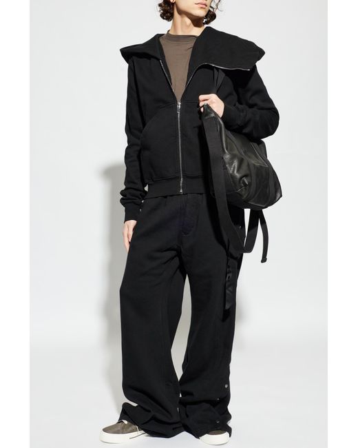 Rick Owens Black Wide-Leg Sweatpants for men