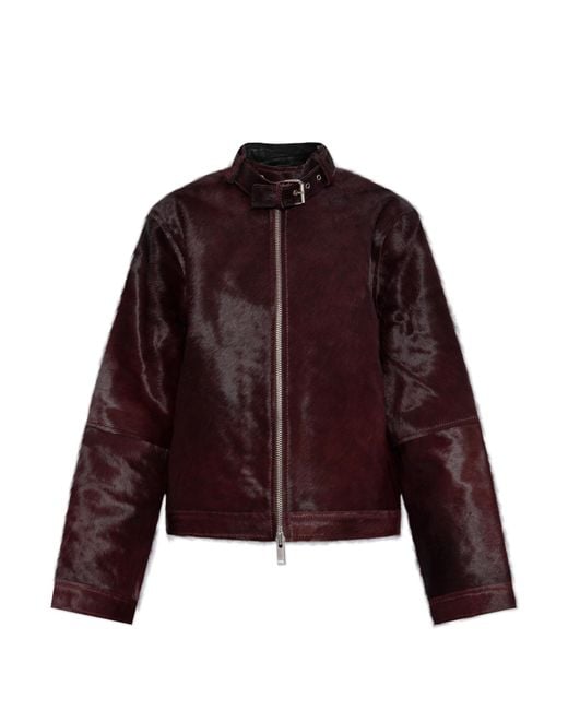 Samsøe & Samsøe Blue Leather Jacket 'Salita'
