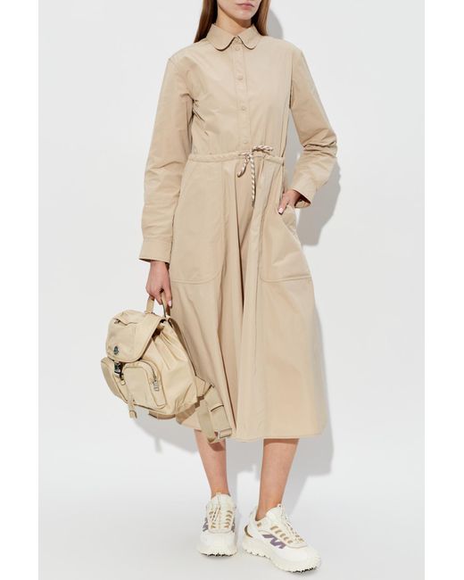 Moncler Natural Dress With A Drawstring Waist