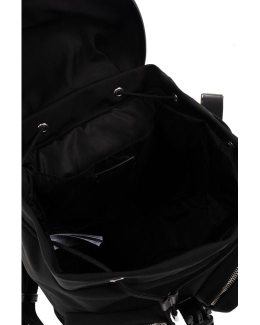 Moncler Black Backpack With Logo-Shaped Appliqué