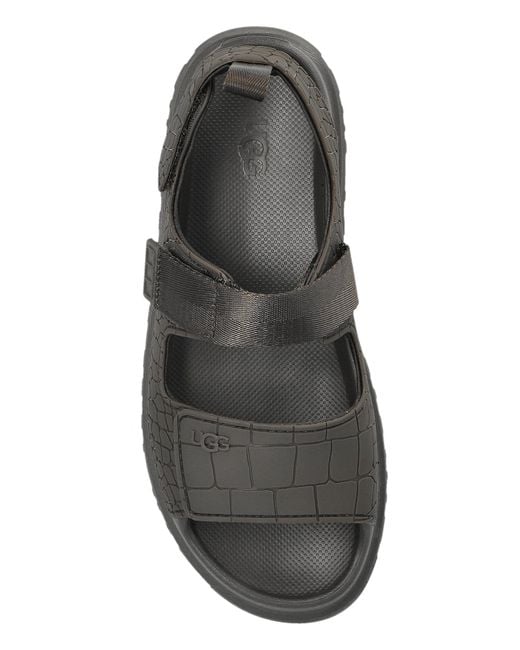 Ugg White 'Goldenglow Embossed' Sandals