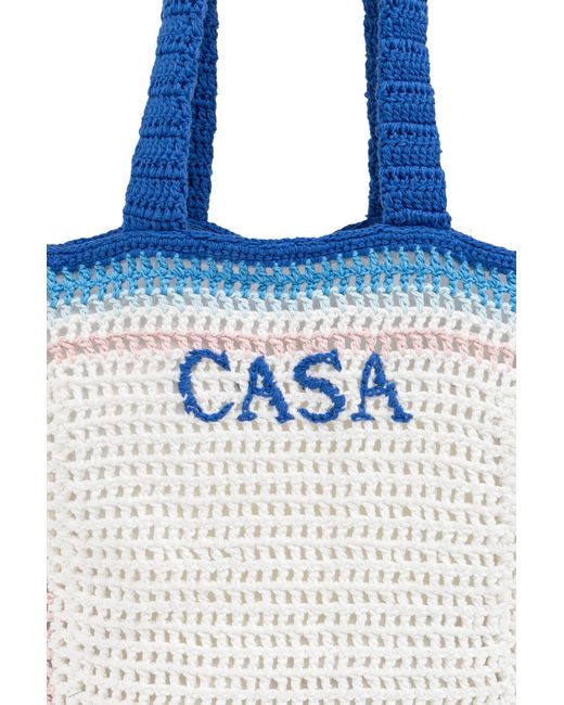トートバッグ Crochet Shopper Bag - Casablanca - Cotton - Blue Casablanca Crochet Bag | Shopbop