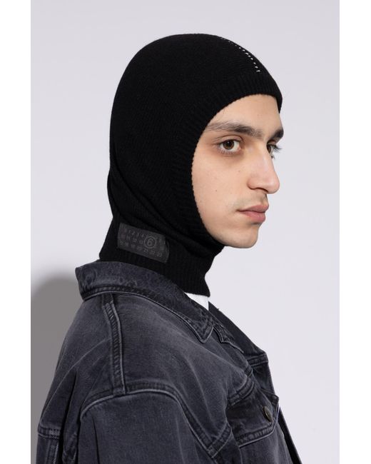 MM6 by Maison Margiela Black Wool Balaclava for men