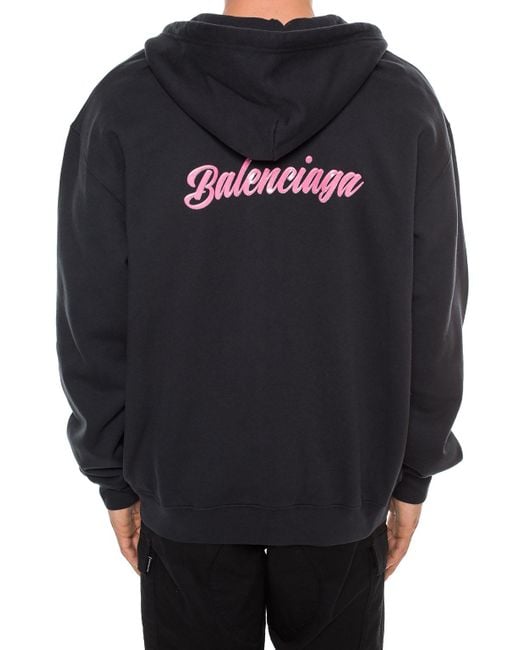 balenciaga logo hoodie black