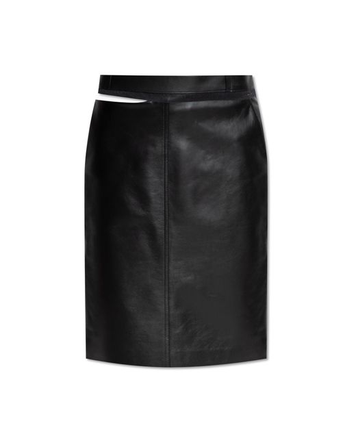 Fendi Leather Skirt in Black Lyst