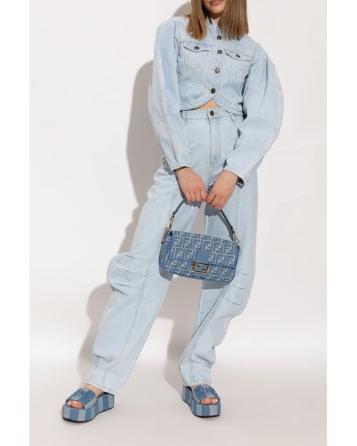 Fendi Blue Platform Sandals