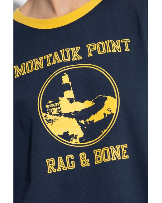 Rag & Bone Blue T-Shirt With Print