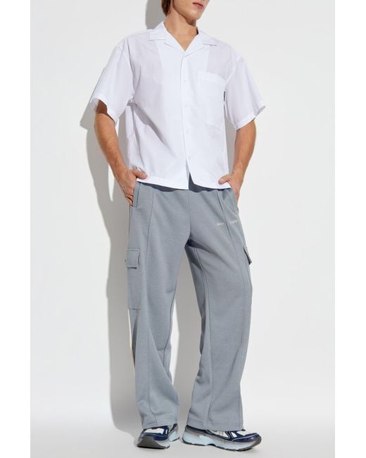 Palm Angels Blue Cargo Trousers for men