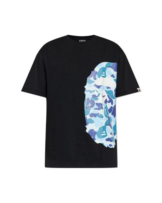 A Bathing Ape Black T-Shirt With Logo for men
